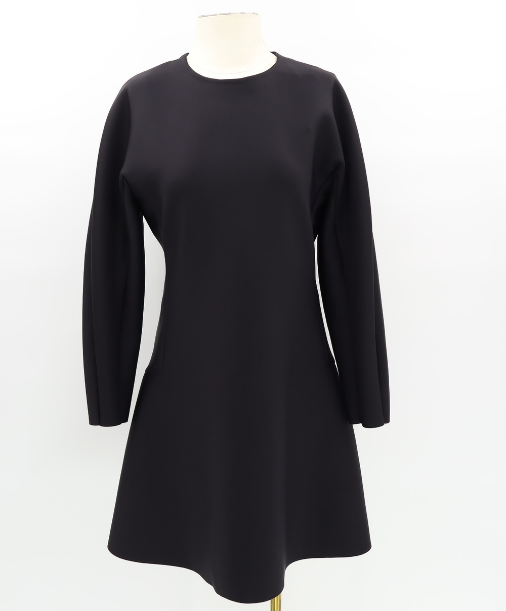 COS NWT Structured Scuba Black Mini Minimalist Dress Sz M Long Sleeve Luxury